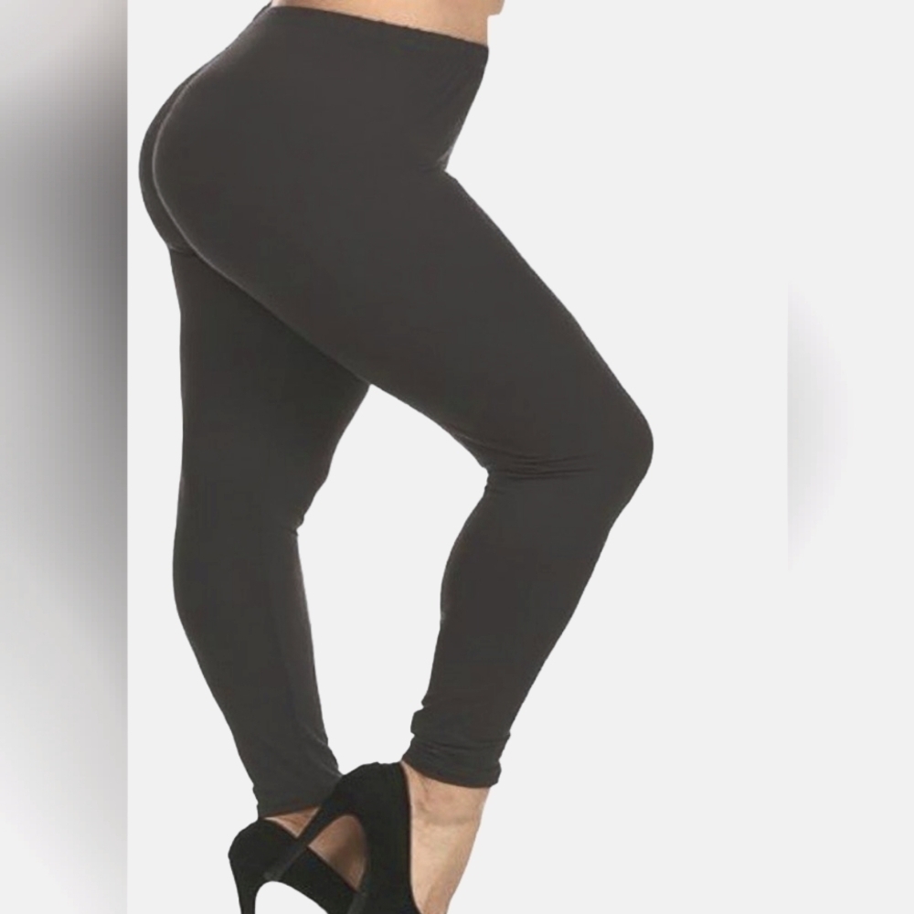 LEGGINGS DEPOT Solid Charcoal Color Full Length Leggings Size 12 NWT